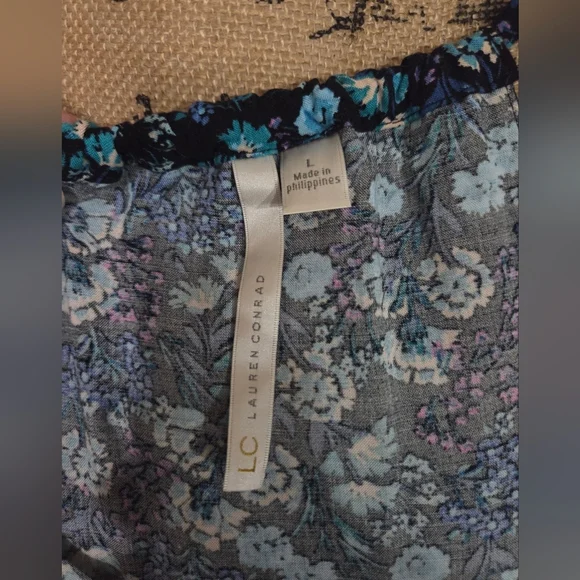 Lauren Conrad Floral Blue Maxi Dress Size L - Picture 9 of 14
